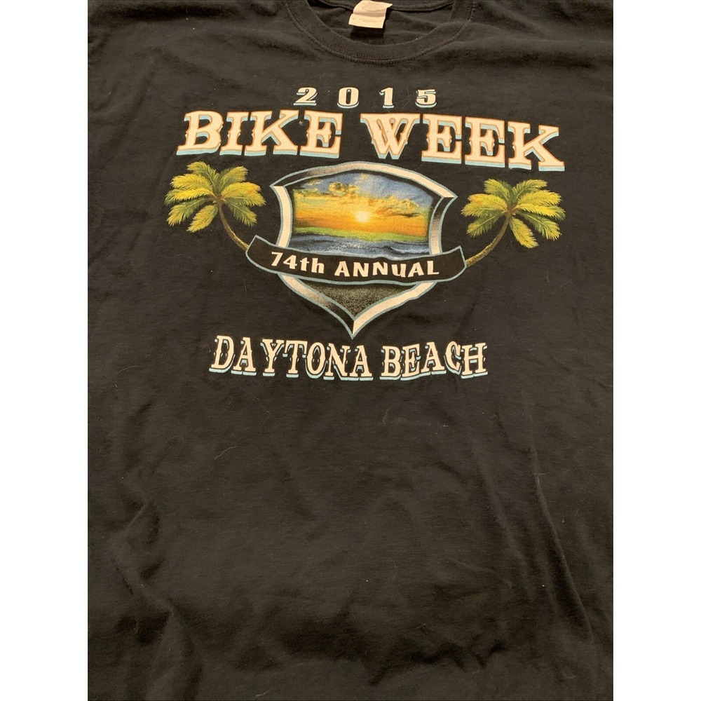 2015 Bike Week Daytona Beach FL 74th Annual Men's T-shirt Black Size L Large